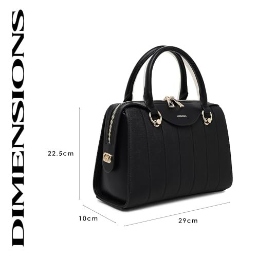 Akiki London Women's Elizabeth Medium Satchel Handbag|Premium textured fabric|Spacious compartment|Dual Strap|2 Internal Pockets|Stylish Womens Handbag - Image 3
