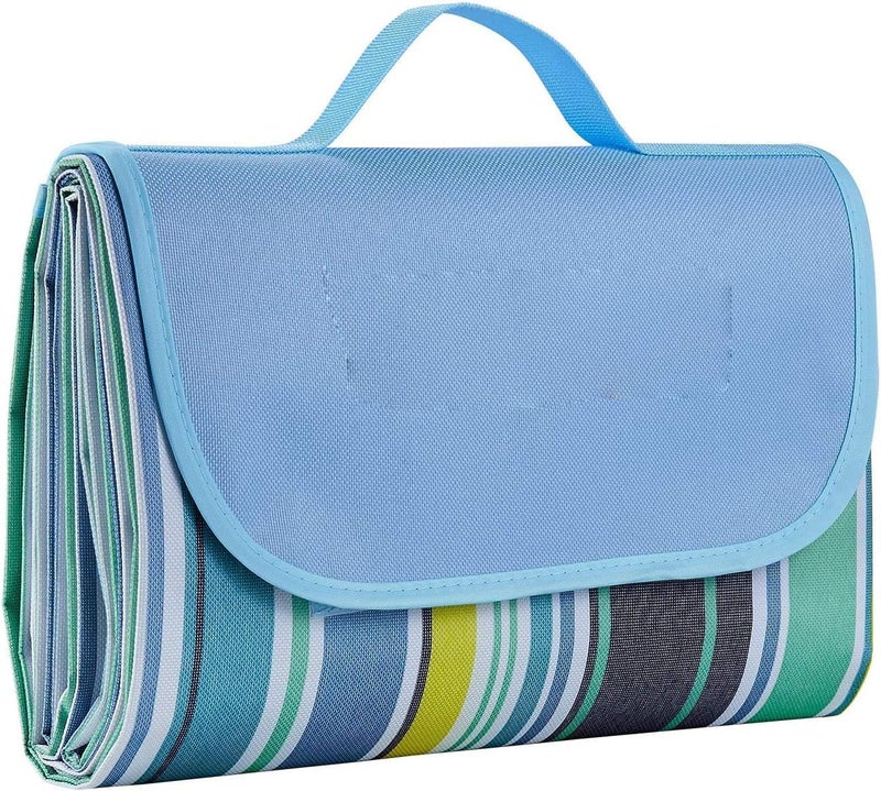 Lavish Waterproof Foldable Outdoor Picnic Mat – Large Size, With Stripes – Sandproof, Tear-Resistant, Beach Blanket, Portable Camping Mat for 4-6 People, Family, Travel, Festivals, Home Use Assorted - Image 2