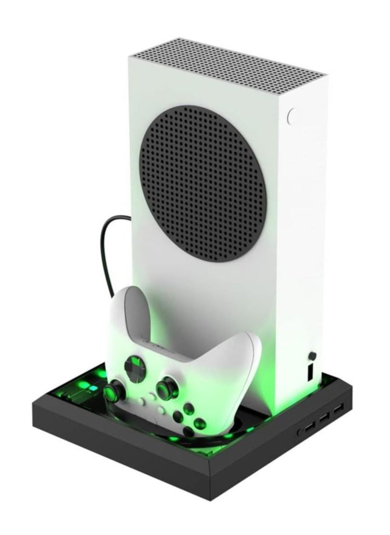 RGB Multi-Function Vertical Stand for Xbox Series X/S, Game Consoler Cooling Stand, Colourful Light Controller Charging Stand, Gaming Accessories