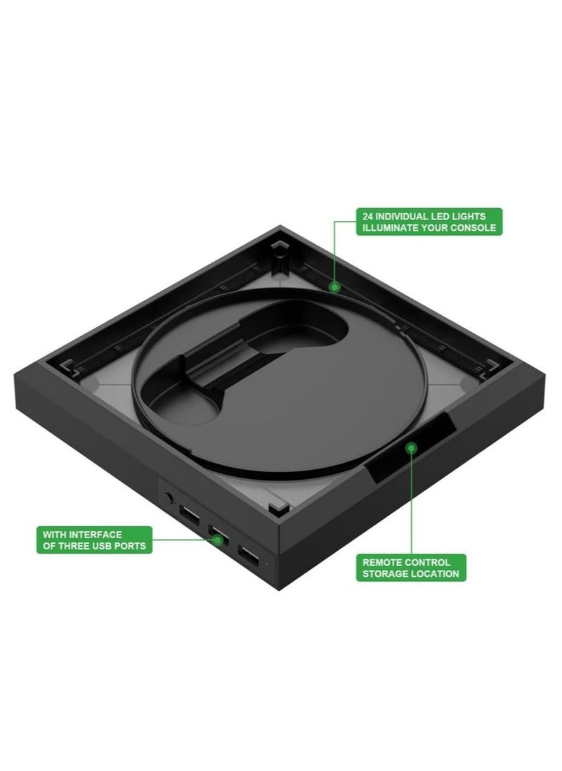 RGB Multi-Function Vertical Stand for Xbox Series X/S, Game Consoler Cooling Stand, Colourful Light Controller Charging Stand, Gaming Accessories