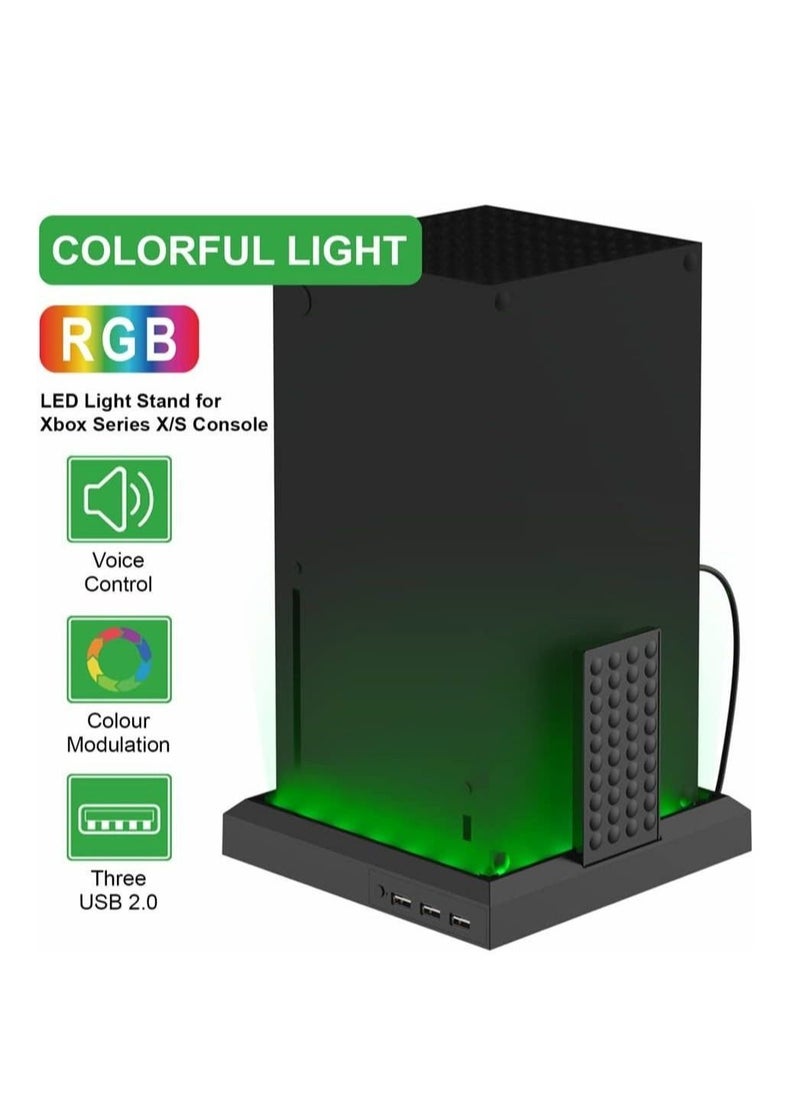 RGB Multi-Function Vertical Stand for Xbox Series X/S, Game Consoler Cooling Stand, Colourful Light Controller Charging Stand, Gaming Accessories