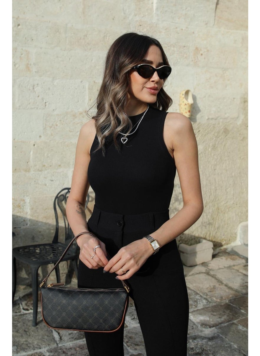 Havoş Havos Black Halter Neck Ribbed Undershirt  - Image 2