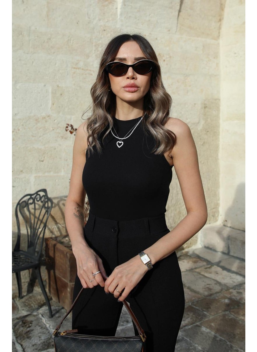 Havoş Havos Black Halter Neck Ribbed Undershirt  - Image 1