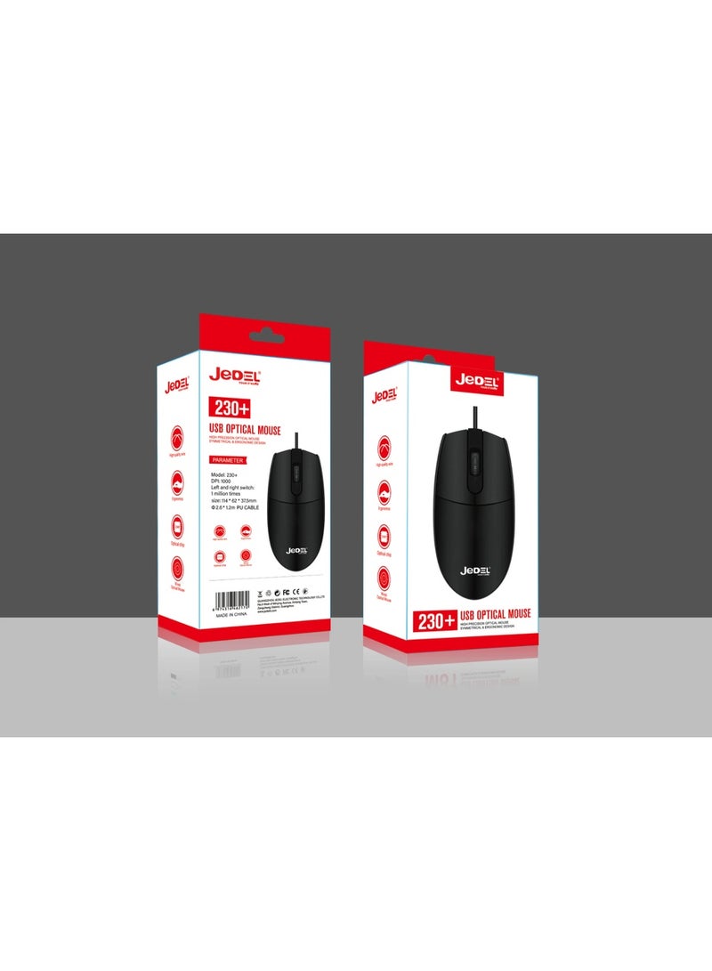 جي ديل فأرة Jedel 230+ السلكية بمنفذ USB لأجهزة الكمبيوتر المحمولة والمكتبية - Image 4