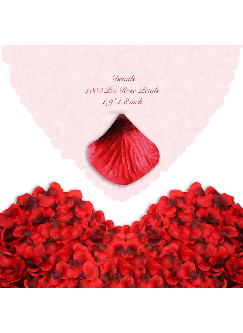 enttgo enttgo 1000 Pieces Artificial Silk Rose Petals Flower Decoration Wedding Party (Big Red Dot Black)  - Image 2