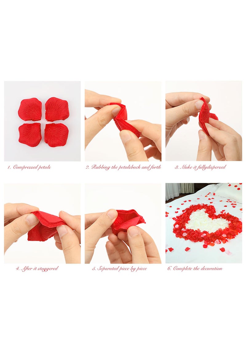 enttgo enttgo 1000 Pieces Artificial Silk Rose Petals Flower Decoration Wedding Party (Big Red Dot Black)  - Image 3