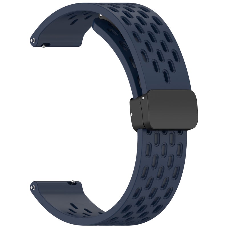 erorex For Huawei Watch Gt5 Pro 46Mm Folding Magnetic Buckle Silicone Watch Band(Midnight Blue) - Image 3