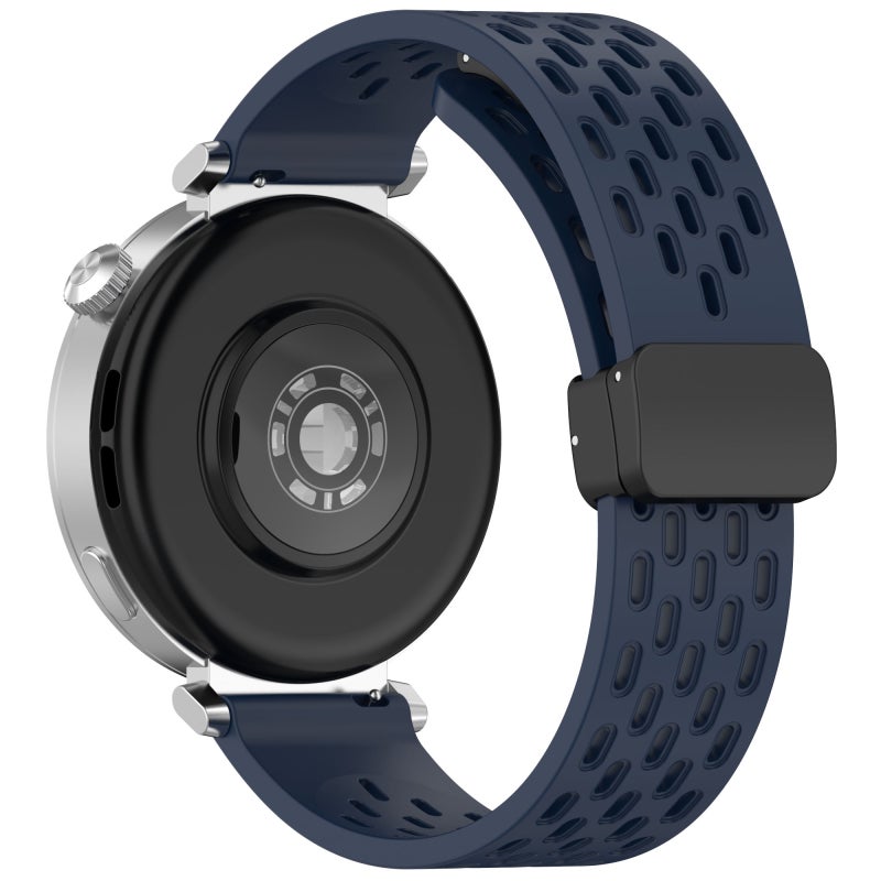 erorex For Huawei Watch Gt5 Pro 46Mm Folding Magnetic Buckle Silicone Watch Band(Midnight Blue) - Image 2