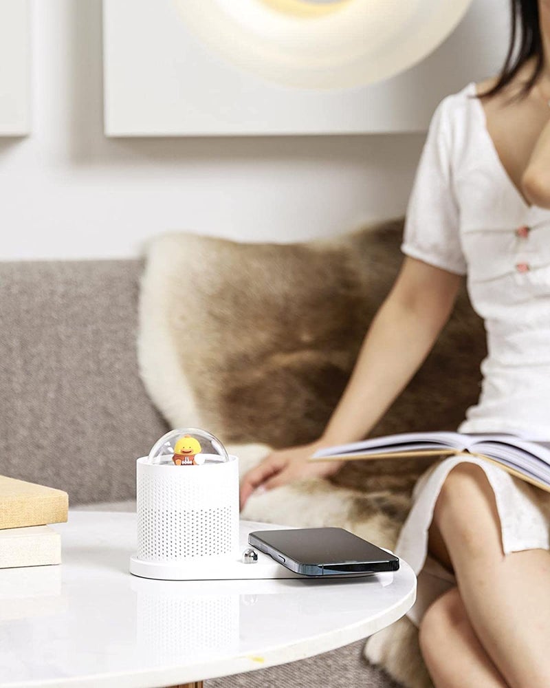 Marrone Mini Cute LED Desk Lamp with USB Cable Charging Port with Wireless Charger 3 Lighting Modes Sensitive Control EyeCaring Office Lamp - Image 1