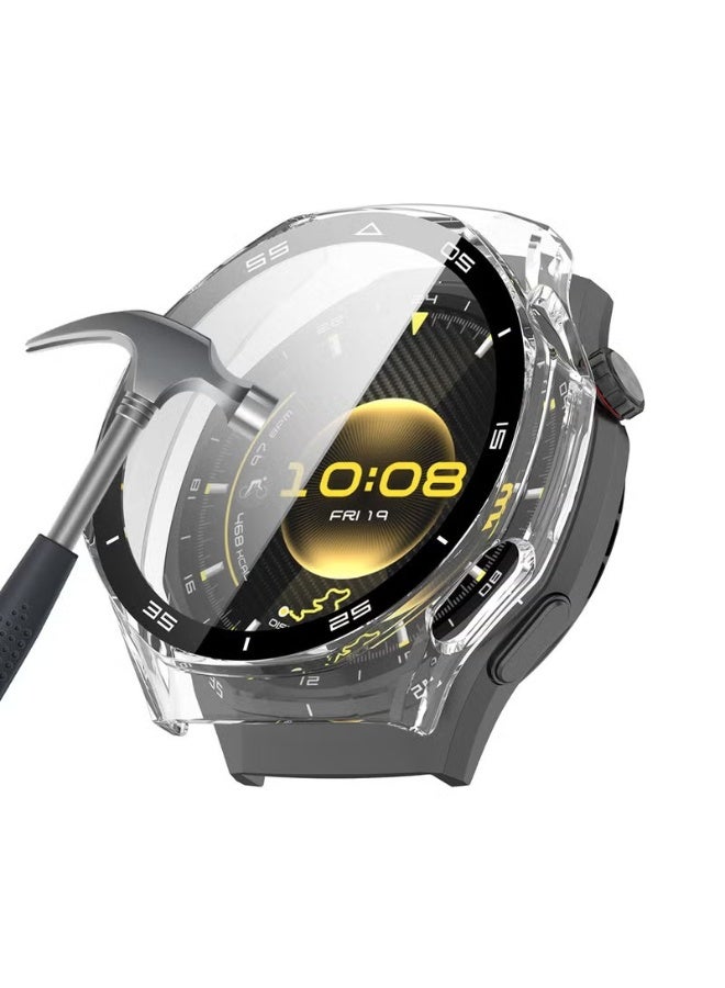 Case for Huawei Watch GT6 Pro 46mm PC Case with Tempered Glass Screen Protector with Bumper Guard Protective Cover Touch For Huawei GT 6 Pro 46mm (Clear) - Image 1