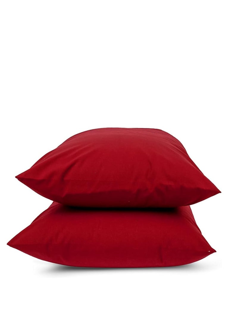 Cotton pillowcase set, size 50 * 70 cm, 2 pieces (Red) - Image 2