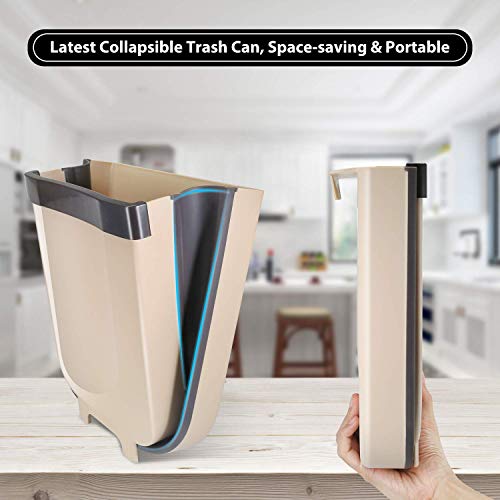 SEVIA Hanging Trash Can for Kitchen Cabinet Dor Plastic Dustbin Small Collapsible Foldable Waste Bins for Bathroom Bedroom Office Car Portable Home & Outdoor - Image 4
