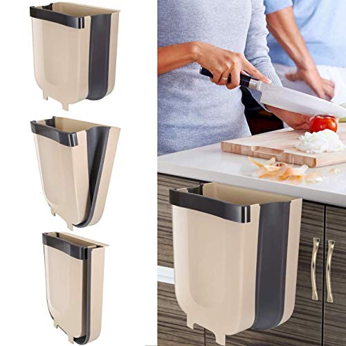 SEVIA Hanging Trash Can for Kitchen Cabinet Dor Plastic Dustbin Small Collapsible Foldable Waste Bins for Bathroom Bedroom Office Car Portable Home & Outdoor - Image 5