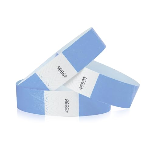 Wristco 100 WristCo Sky Blue Tyvek Wristbands for Events - Comfortable Tear Resistant Paper Bracelets ID Wrist Bands for Concerts Festivals Admission Party Identification - Image 1