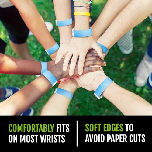 Wristco 100 WristCo Sky Blue Tyvek Wristbands for Events - Comfortable Tear Resistant Paper Bracelets ID Wrist Bands for Concerts Festivals Admission Party Identification - Image 5