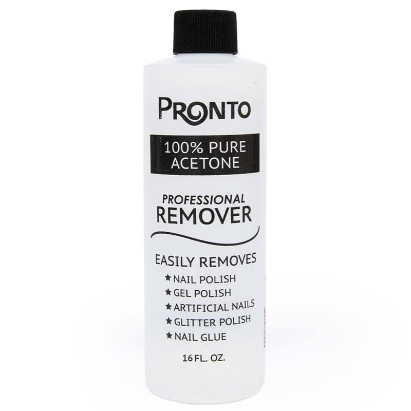 Pronto 100 Acetone Nail Polish Remover Gel Polish Remover for Nails Acetone Nail Polish Remover Remover For Nails Glue Gel Acrylic Dip 100 Percent Pure Acetone 16 Fl oz Pack of 1