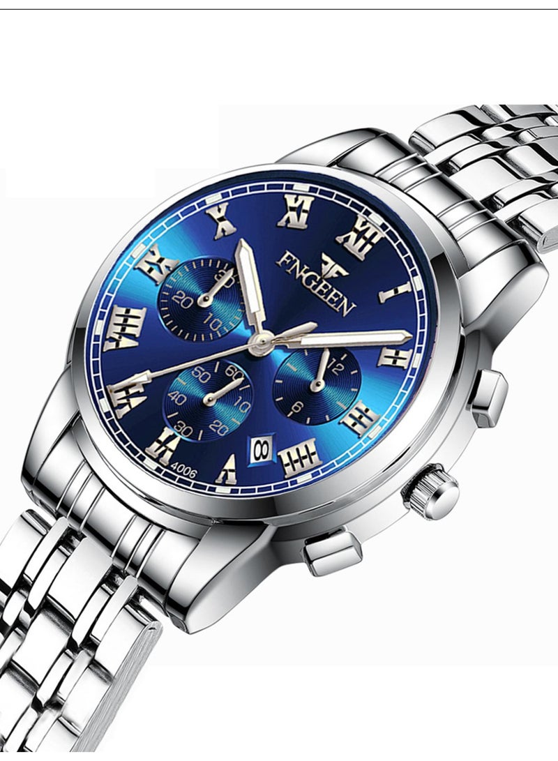 فنجين ساعات نسائية من أفضل العلامات التجارية الفاخرة المقاومة للماء وساعة التاريخ للسيدات بحزام من الفولاذ ساعة كوارتز كاجوال ساعة يد رياضية للنساء - Image 2