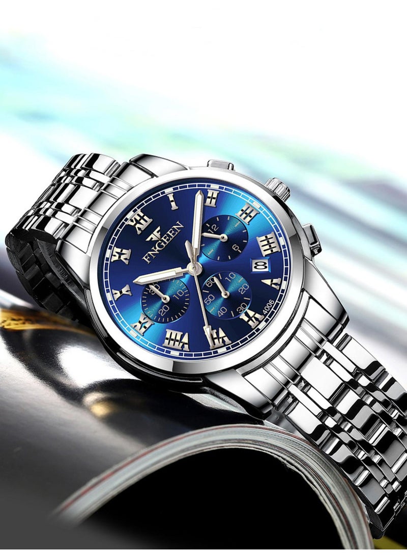 فنجين ساعات نسائية من أفضل العلامات التجارية الفاخرة المقاومة للماء وساعة التاريخ للسيدات بحزام من الفولاذ ساعة كوارتز كاجوال ساعة يد رياضية للنساء - Image 4