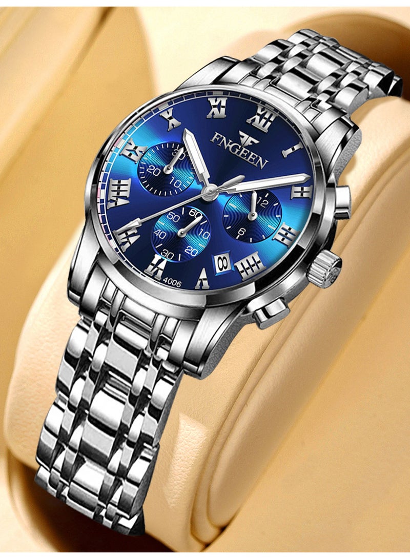 فنجين ساعات نسائية من أفضل العلامات التجارية الفاخرة المقاومة للماء وساعة التاريخ للسيدات بحزام من الفولاذ ساعة كوارتز كاجوال ساعة يد رياضية للنساء - Image 1