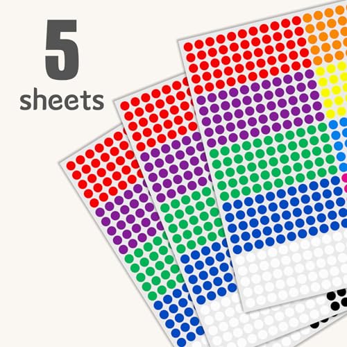 Ouzoustate 1/4" Small Colored Dot Stickers 2750 PCS Round Circle Stickers Tiny Mini Little Colored Coding Labels (Colorful) - Image 4