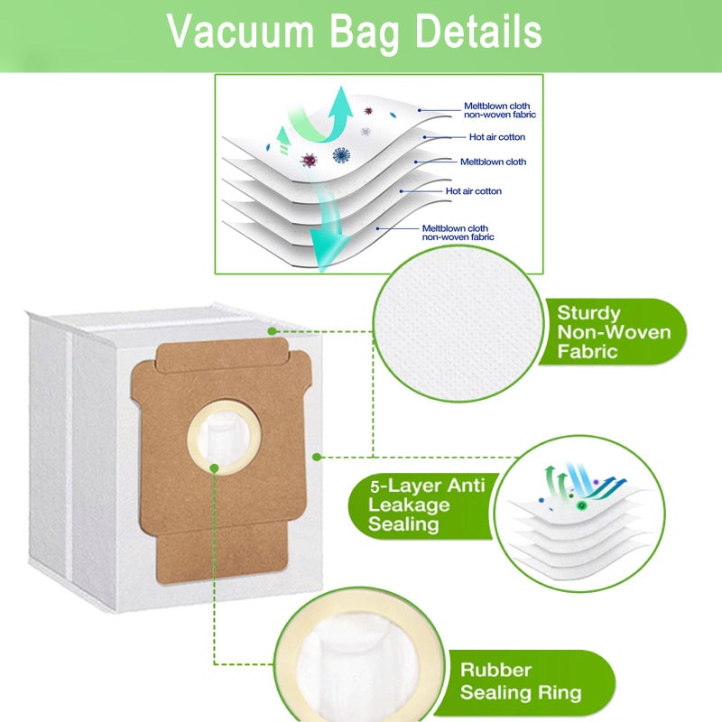 MalhSlix 12 Pack Q0520 Vacuum Bags for iRobot Roomba Vacuum 2 Q0520 Essential Robot Vacuum Cleaner,Roomba 105 Combo/Vac,Plus 405 404 505 Combo Max 705 Vac,Max 705 Combo Robot,Disposable Auto-Empty Dust Bin Bag - Image 3