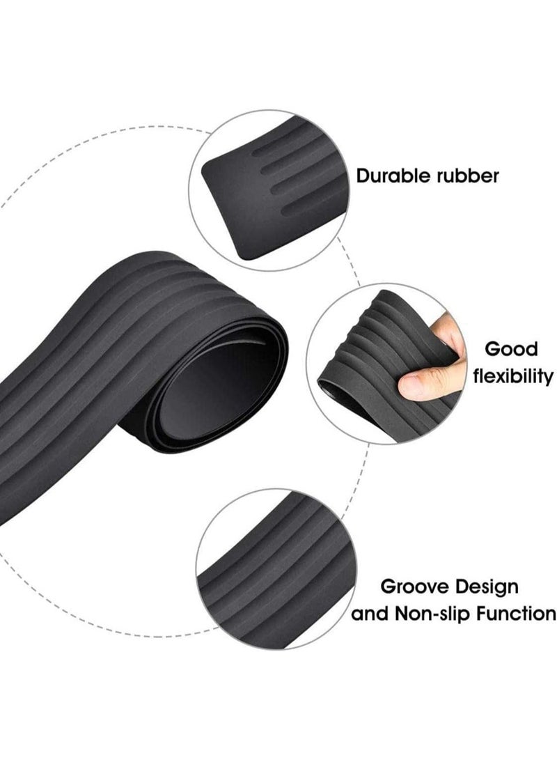 شريط حامي مضاد السيارة العالمي ، الخلفية / الأمامية مضادة للاصطدام الحرس المطاطي مع اللاصق ، تنورة مقاومة للخدش ضد الانزلاق للسيارات الرباعية الدقيقة شاحنات السدان - 104x8cm ، أسود - Image 3