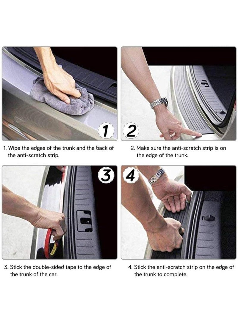 شريط حامي مضاد السيارة العالمي ، الخلفية / الأمامية مضادة للاصطدام الحرس المطاطي مع اللاصق ، تنورة مقاومة للخدش ضد الانزلاق للسيارات الرباعية الدقيقة شاحنات السدان - 104x8cm ، أسود - Image 4