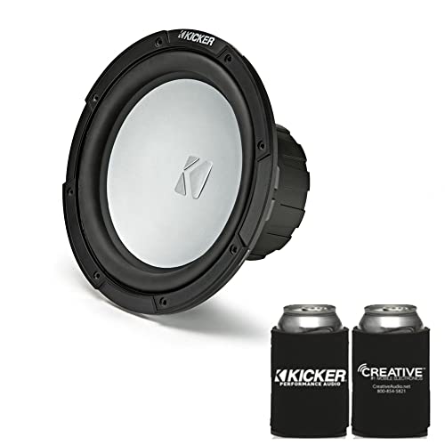 KICKER 45KMF104 10" Weather-Proof Subwoofer for Freeair Applications 4 Ohm 45KMG10W 10" LED Grille (White) - Image 2