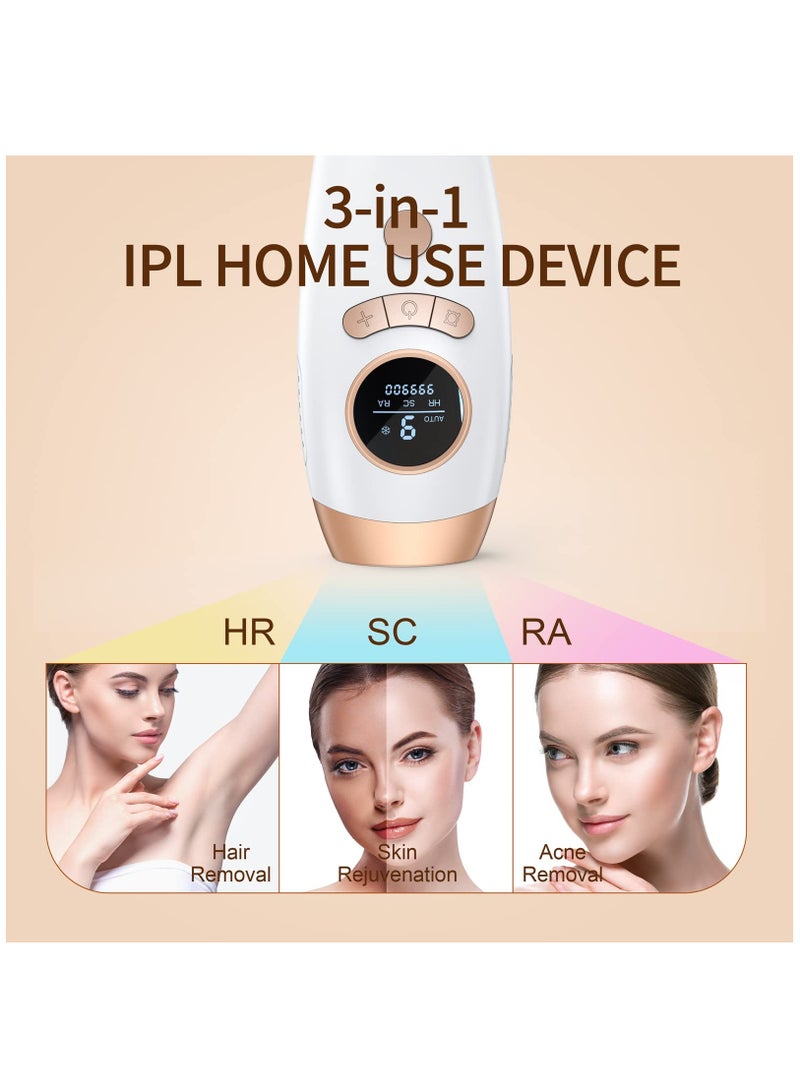 SOLARAE IPL Hair Removal for Women and Men, Laser Permanent 3-In-1 Face Leg Arm Back Whole Body Hair Remover, 999,900 Flashes FDA Cleared Home Use Device - Image 2