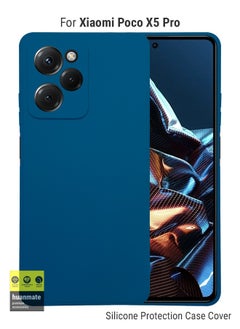 huanmate غطاء سيليكون أنيق لهاتف Xiaomi Poco X5 Pro باللون الأزرق  - Image 1