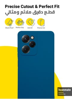 huanmate غطاء سيليكون أنيق لهاتف Xiaomi Poco X5 Pro باللون الأزرق  - Image 2