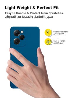 huanmate غطاء سيليكون أنيق لهاتف Xiaomi Poco X5 Pro باللون الأزرق  - Image 3