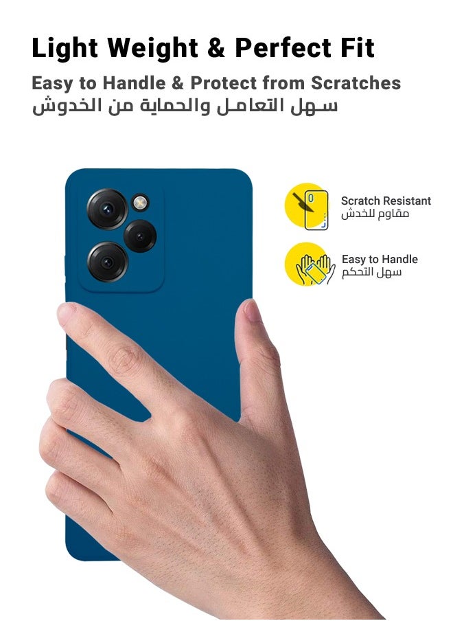 huanmate غطاء سيليكون أنيق لهاتف Xiaomi Poco X5 Pro باللون الأزرق  - Image 3