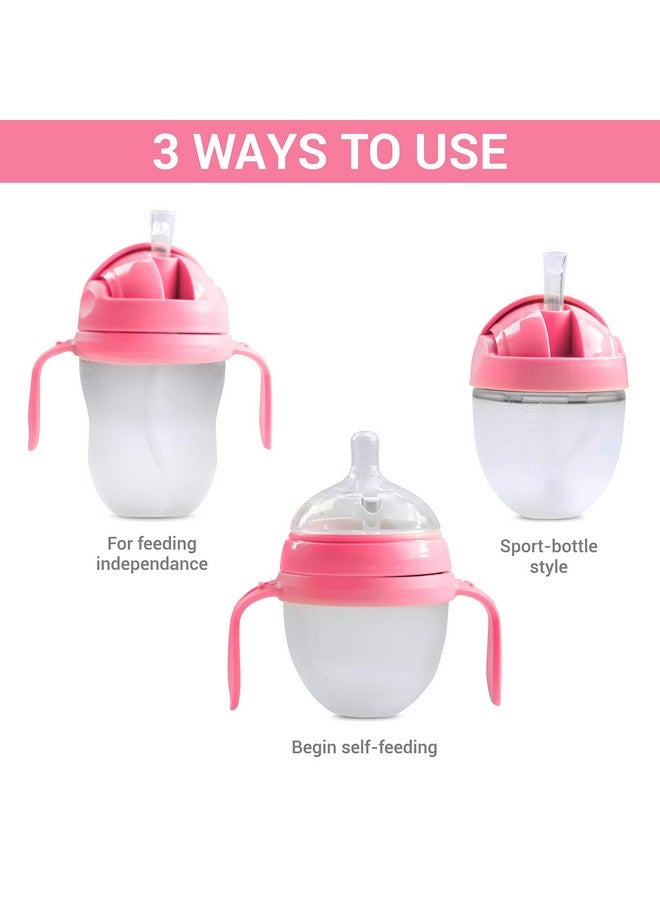 ANPEI 3-in-1 Weighted Straw Sippy Cup Conversion Kit for Comotomo Bottles | Versatile, Leak-Proof - Easy-to-Use Solution for Babies and Toddlers | Compatible with 5oz & 8oz Bottle (Pink) - Image 2