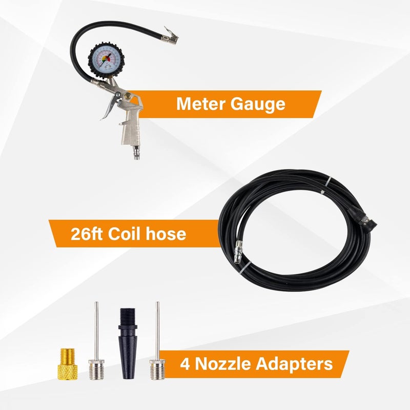 RoadPower 4 Cylinder Car Air Compressor Ultra Extreme 4x4 Tire Super Air Flow Portable 150 PSI, 400 LPM, 12V Tire Inflator for Car, Truck, Bicycle football & Other Inflatables With Carry Bag - Image 3