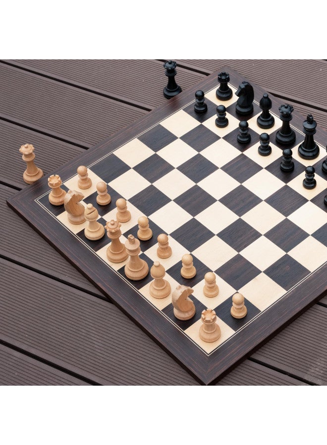 A&A 18.875" Professional Wooden Tournament Chess Board/African Palisander & Maple Inlaid / 2.0" Squares w/o Notation - Image 4
