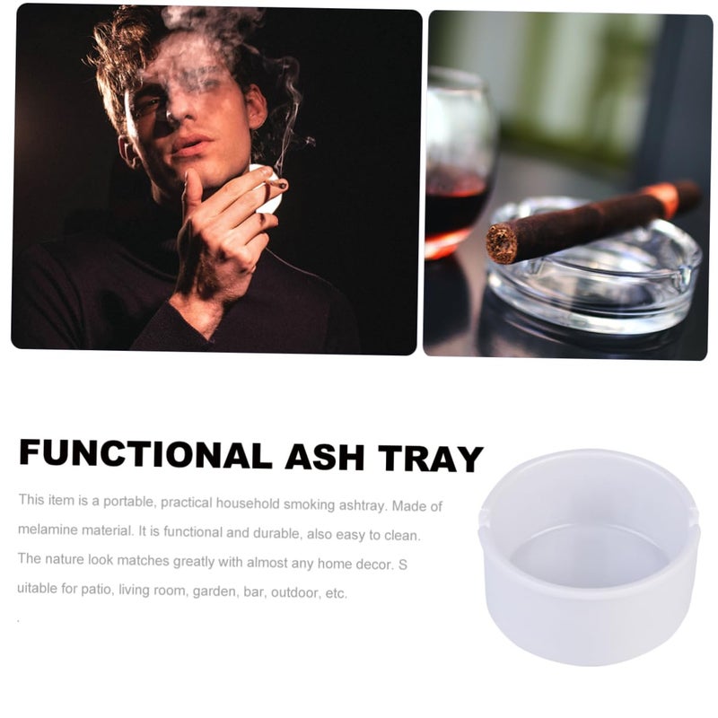White Porcelain Round Ashtray High Temperature Resistant for Indoor Outdoor Home Bar Restaurant Use - Image 4