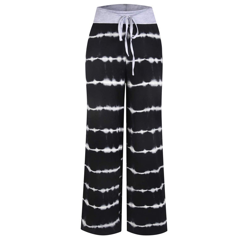 iniber Women's Comfy Pajama Pants Casual Lounge Pant Wide Leg Palazzo Stretch Drawstring Bottoms - Image 3