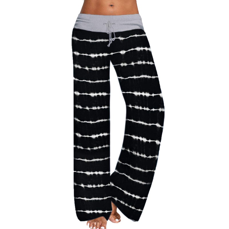 iniber Women's Comfy Pajama Pants Casual Lounge Pant Wide Leg Palazzo Stretch Drawstring Bottoms - Image 1