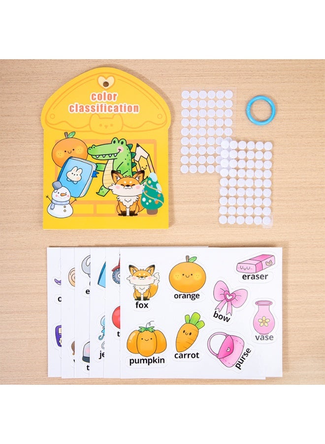 كتاب لصق هادئ للفصل بين الأرقام والألوان في التربية المبكرة، مواد يدوية للأطفال، كتاب ملصقات ذكي، لعبة إرشادية