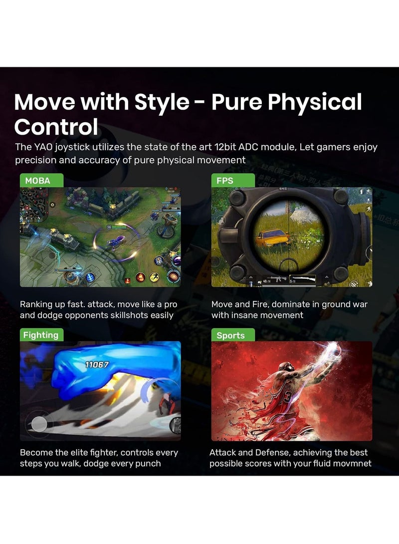 Captaintech For Yao L1 PRO Mobile Game Controller Joystick for iPhone (iOS 13.4 or Later, For iOS Mobile Games), Gaming Gamepad Compatible with PUBGG Mobile, Call of Duty Mobile(CODM), Genshin Impact (Black) - Image 3