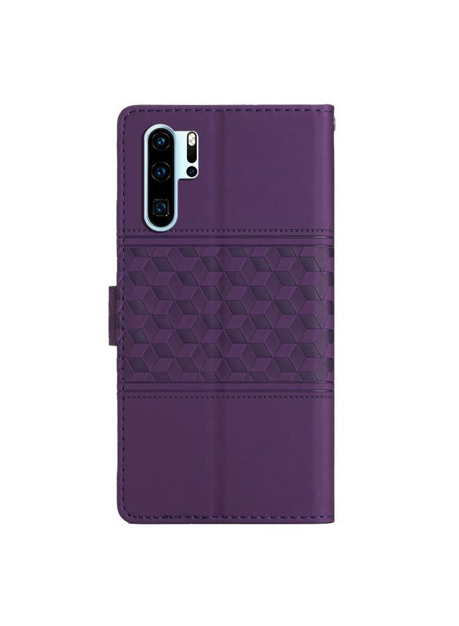 اس-توب جراب هاتف Huawei P30 Pro مصنوع من الجلد المنقوش بالألماس مع حبل تعليق - Image 3