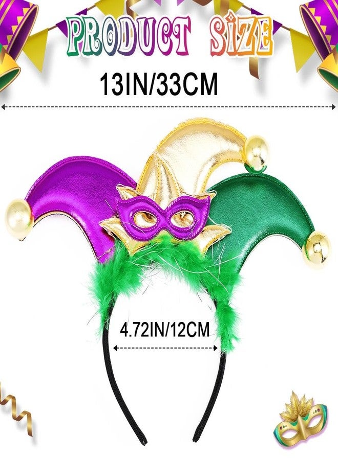 CAKURE Mardi Gras Headpiece Light Up Headband Led Crown Headbands Carnival Hair Accessories for Women - Image 5