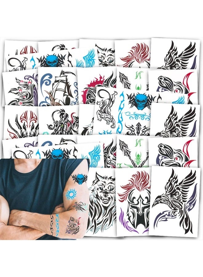 SAVVi Tribal Tattoos for Men Women Adults Kids ~ 200 Pcs Pre-Cut Individual Temporary Tribal Tattoos Realistic for Party Favors Maui Costumes | Fake Totem Tattoos  - Image 4