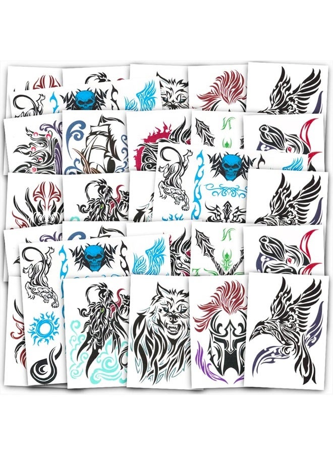 SAVVi Tribal Tattoos for Men Women Adults Kids ~ 200 Pcs Pre-Cut Individual Temporary Tribal Tattoos Realistic for Party Favors Maui Costumes | Fake Totem Tattoos  - Image 2