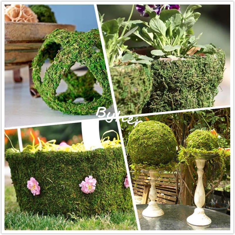 BYHER Dried Moss Mat for Wedding Birthday Party Fairy Garden Decorations, Dark Green (Green - 14" X 9") - Image 5