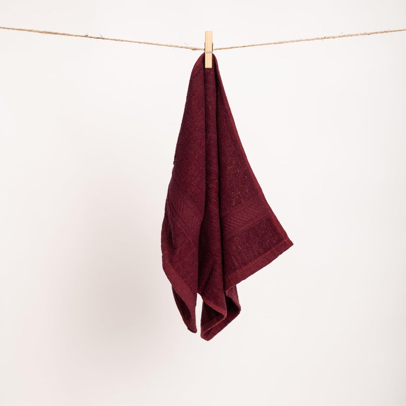 Furnofy 450 GSM Hand Towel Set of 2 Soft, Absorbent & Quick Dry Towel for Gym, Home, Kitchen, Pool, Travel - (40x60 cm, Maroon) - Image 2