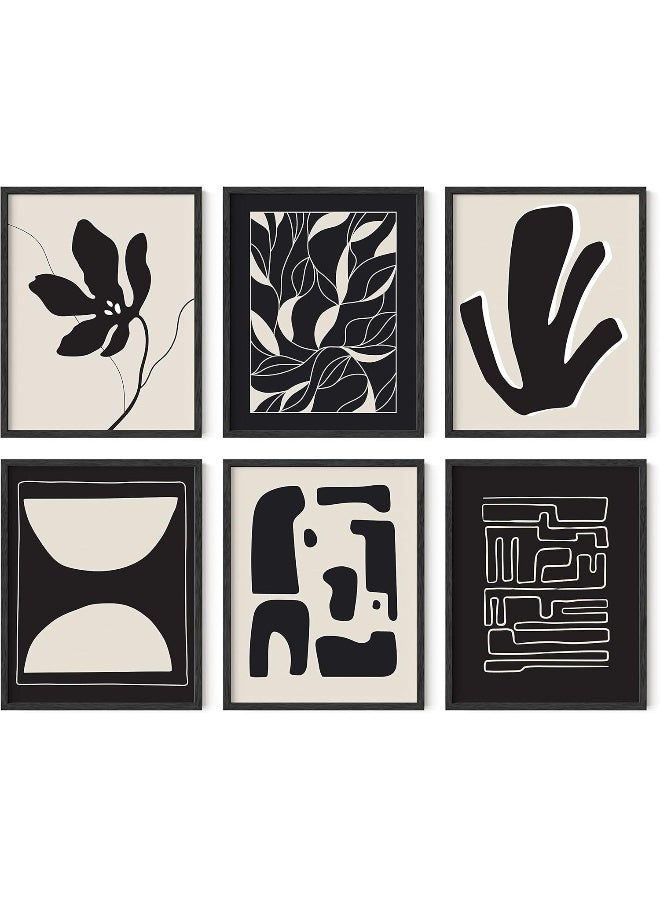 Home Trove Abstract Minimalist Wall Art - Set Of 6 Abstract Art Gallery Wall Decor, Black Abstract Wall Art Prints, Geometric Wall Prints, Matisse Prints Gallery Wall Art (Unframed 11X14) - Image 1