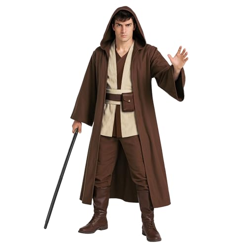Morph Star Fantasy Hooded Robe Costume For Men, Space Cosplay Tunic Cloak, Halloween Costumes For Men, Large - Image 1