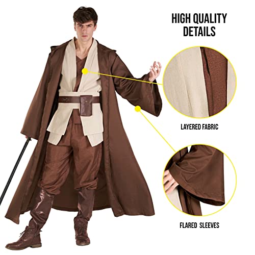 Morph Star Fantasy Hooded Robe Costume For Men, Space Cosplay Tunic Cloak, Halloween Costumes For Men, Large - Image 3